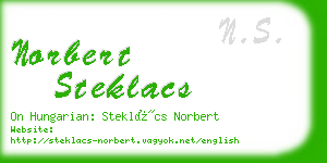 norbert steklacs business card